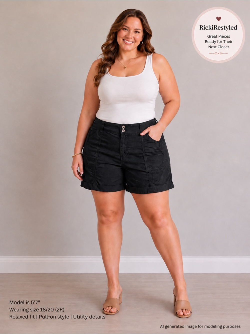 Torrid Black Pull-On Bermuda Utility Shorts NWT